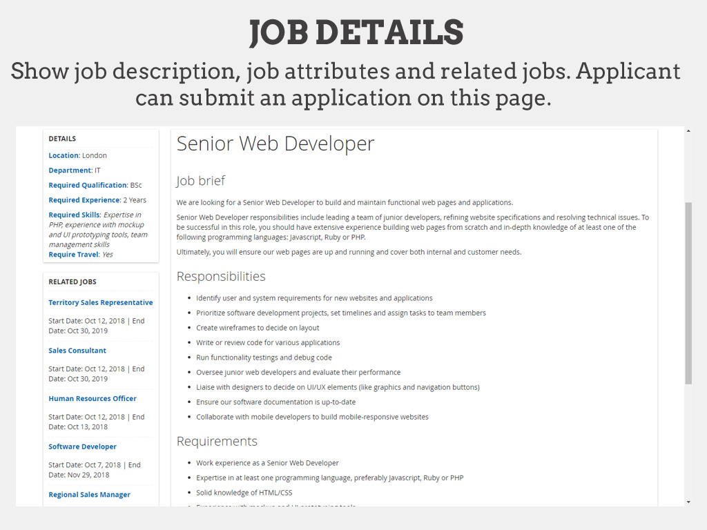 Job Manager - Job Details Page
