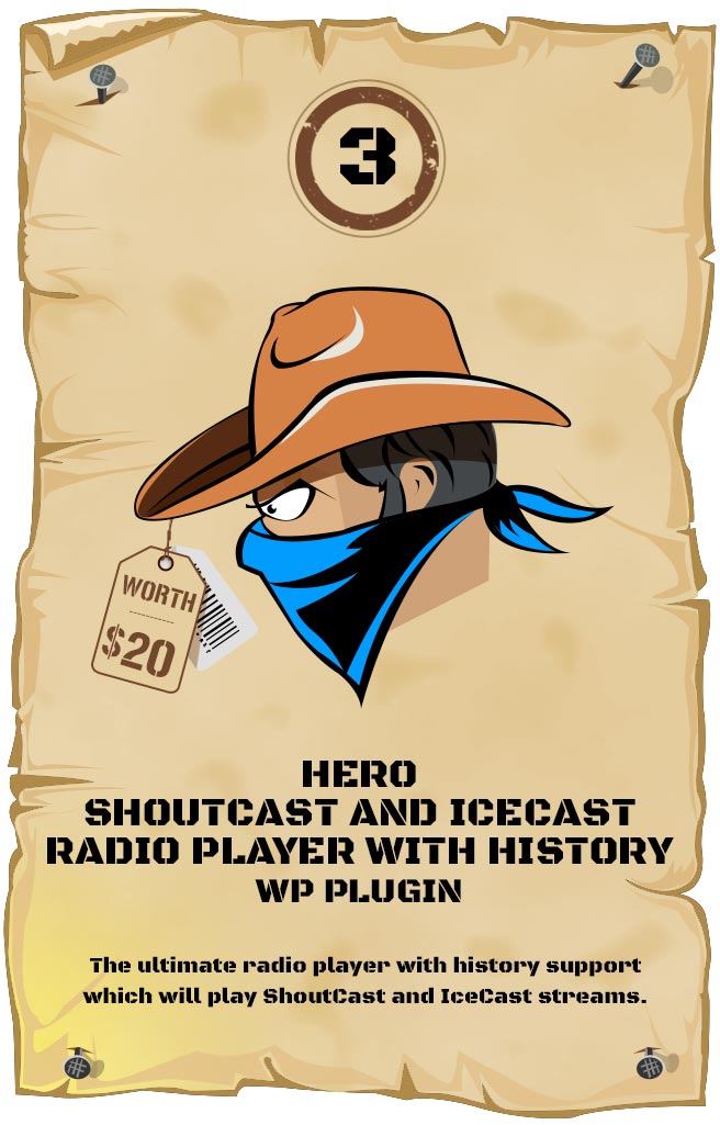 Hero - Shoutcast and Icecast Radio Player With History - WordPress Plugin