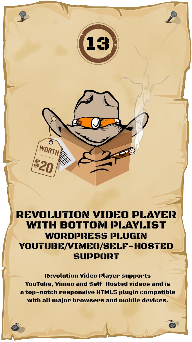 Revolution Video Player With Bottom Playlist WordPress Plugin - YouTube/Vimeo/Self-Hosted Support