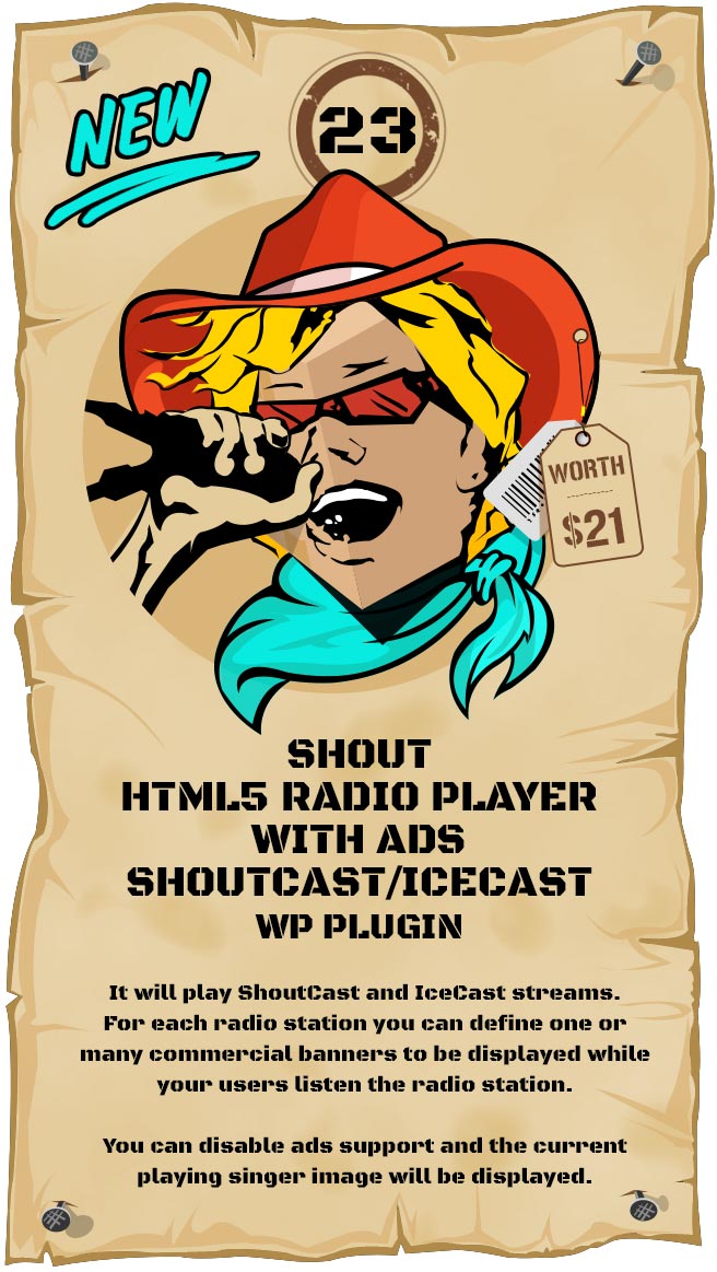 SHOUT - HTML5 Radio Player With Ads - ShoutCast and IceCast Support - WordPress Plugin