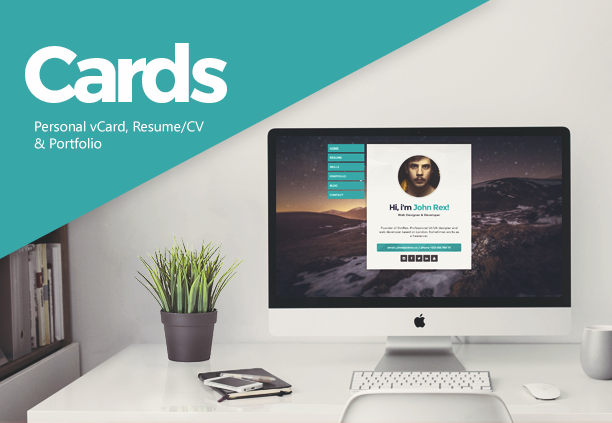 Cards - Personal vCard, Resume/CV & Portfolio - 1