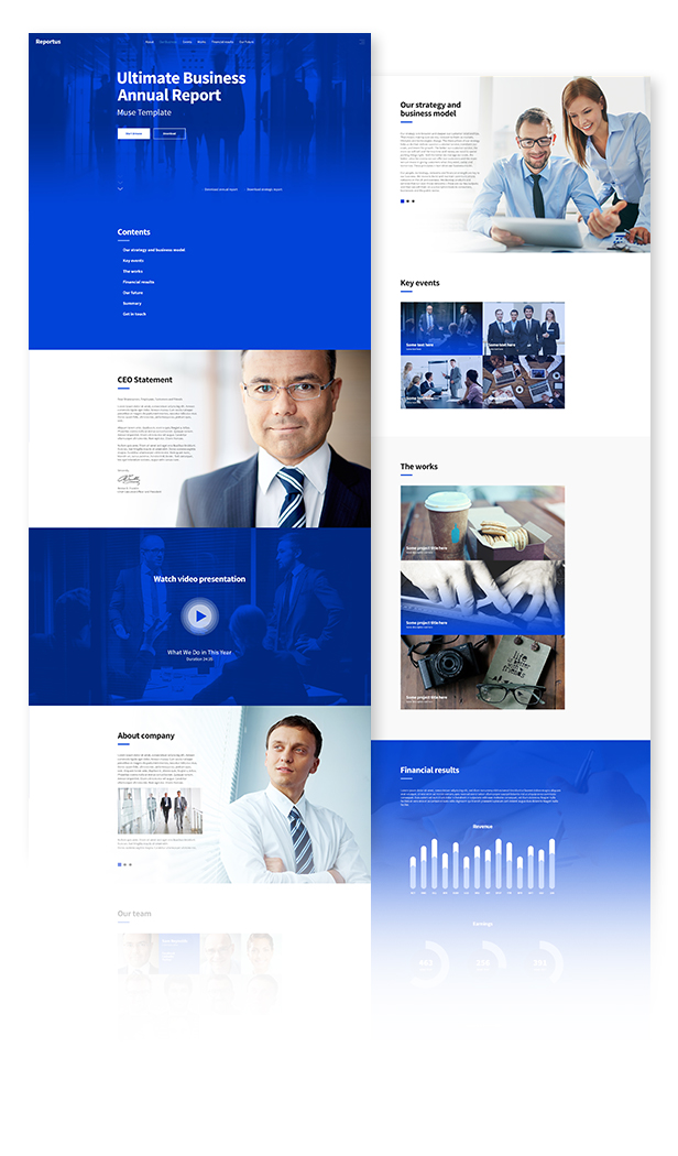 Reportus - Annual Report Responsive Muse Template - 2