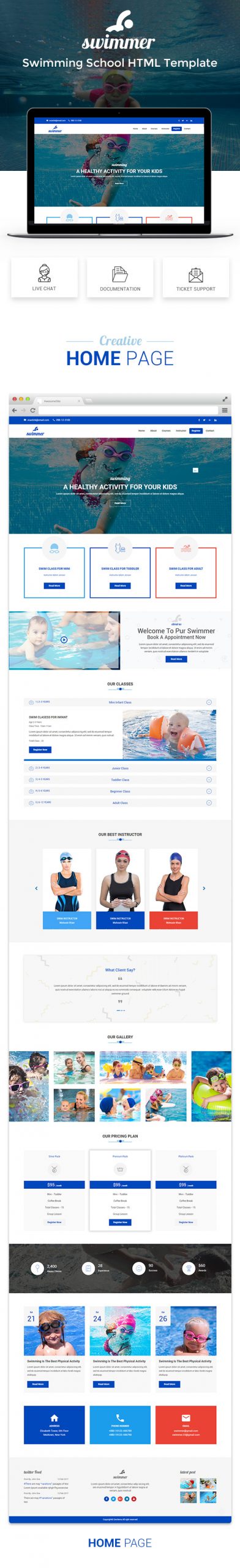 Swimmer - Swimming School HTML Template - 1