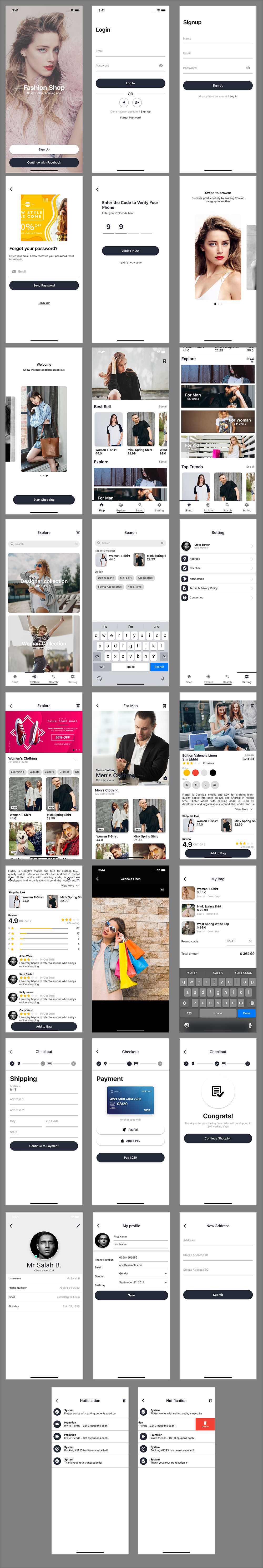 Flutter Fashion Shop App - UI KIT - 1