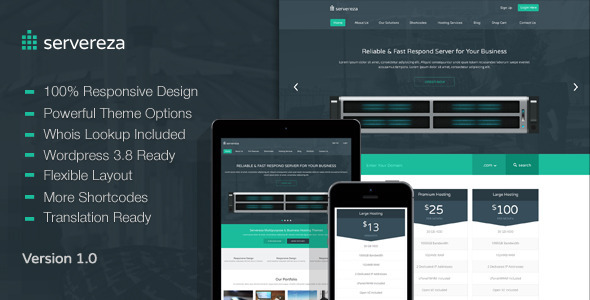 Servereza - Hosting Business Premium PSD Theme - 1