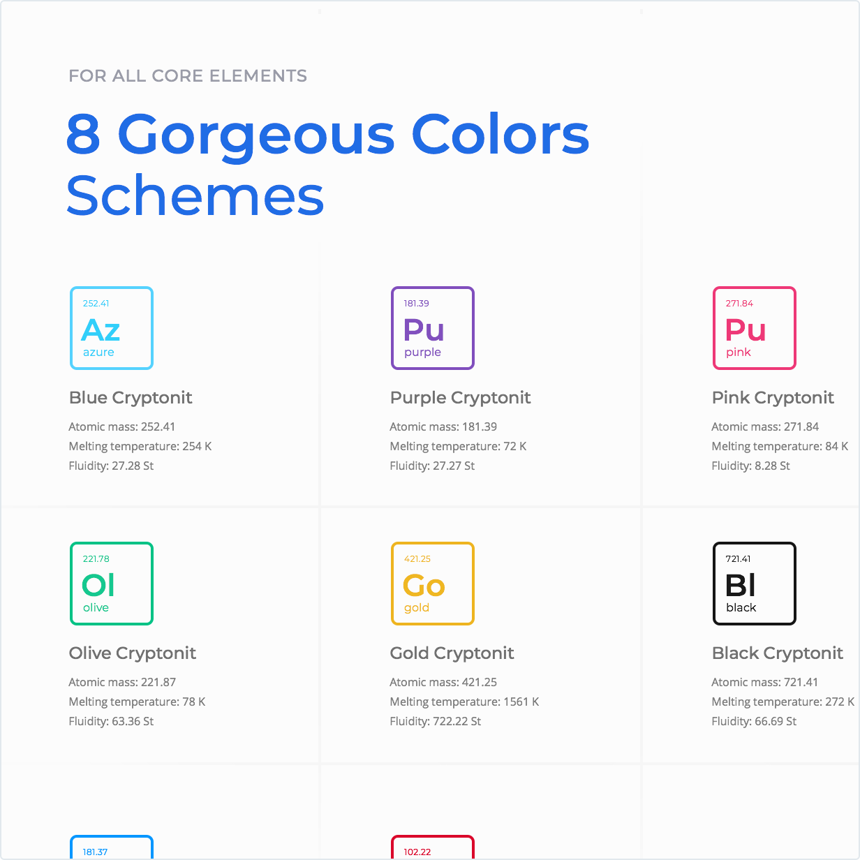 8 Gorgeous colors schemes for all core elements