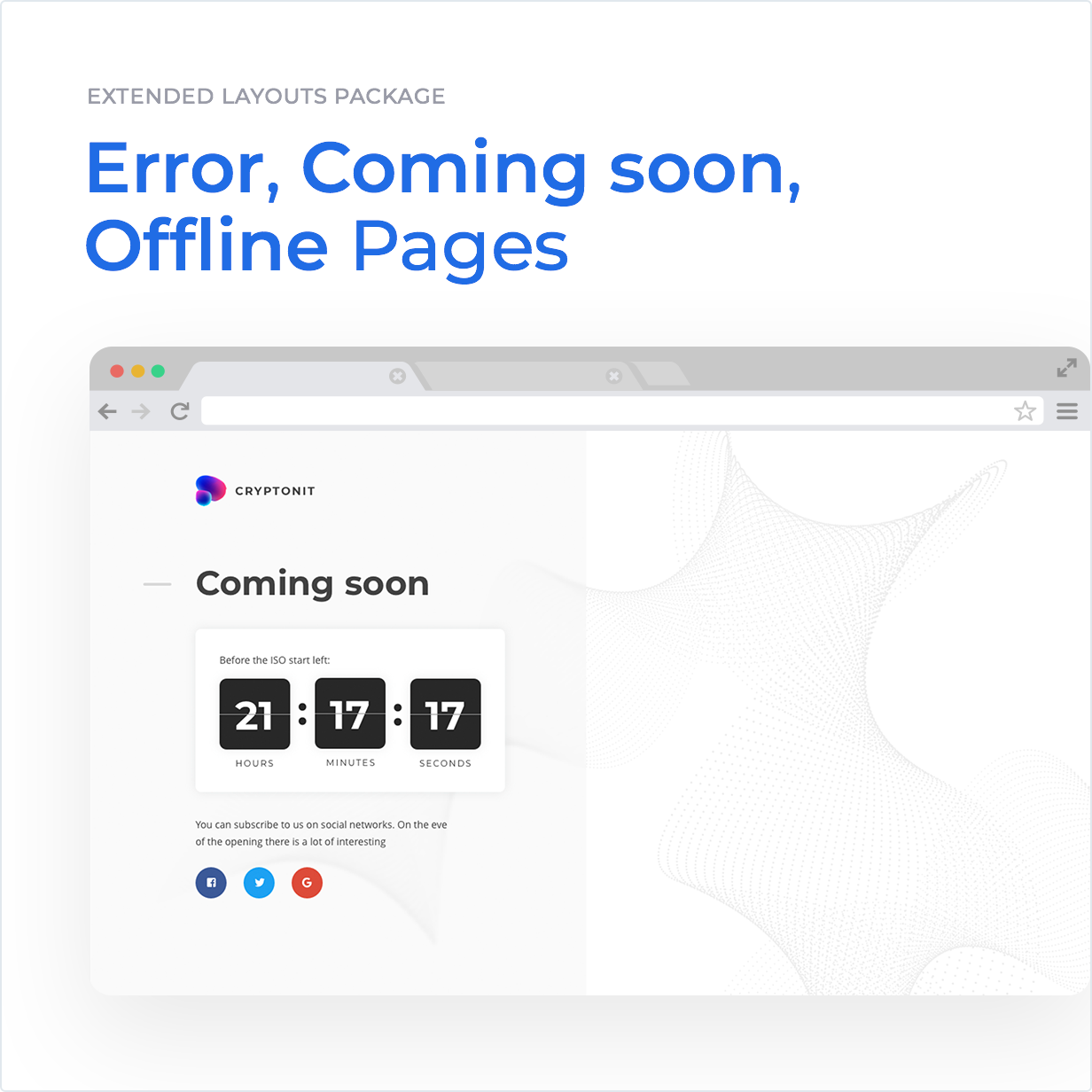 Extended layouts package: Error, Coming soon, Offline Pages