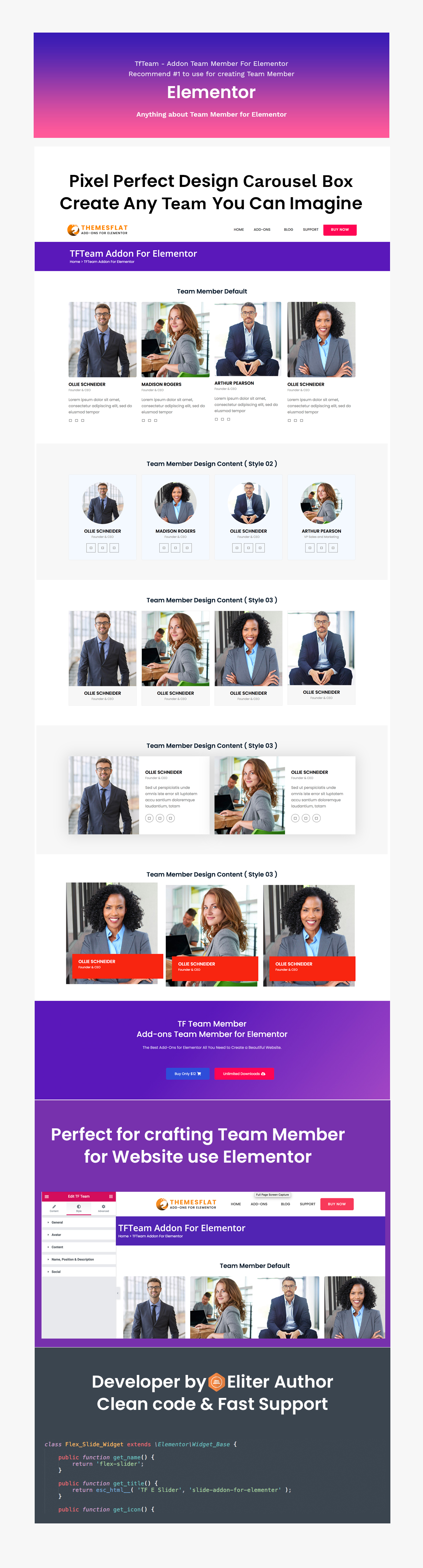 TfTeam - Addon Team Member For Elementor