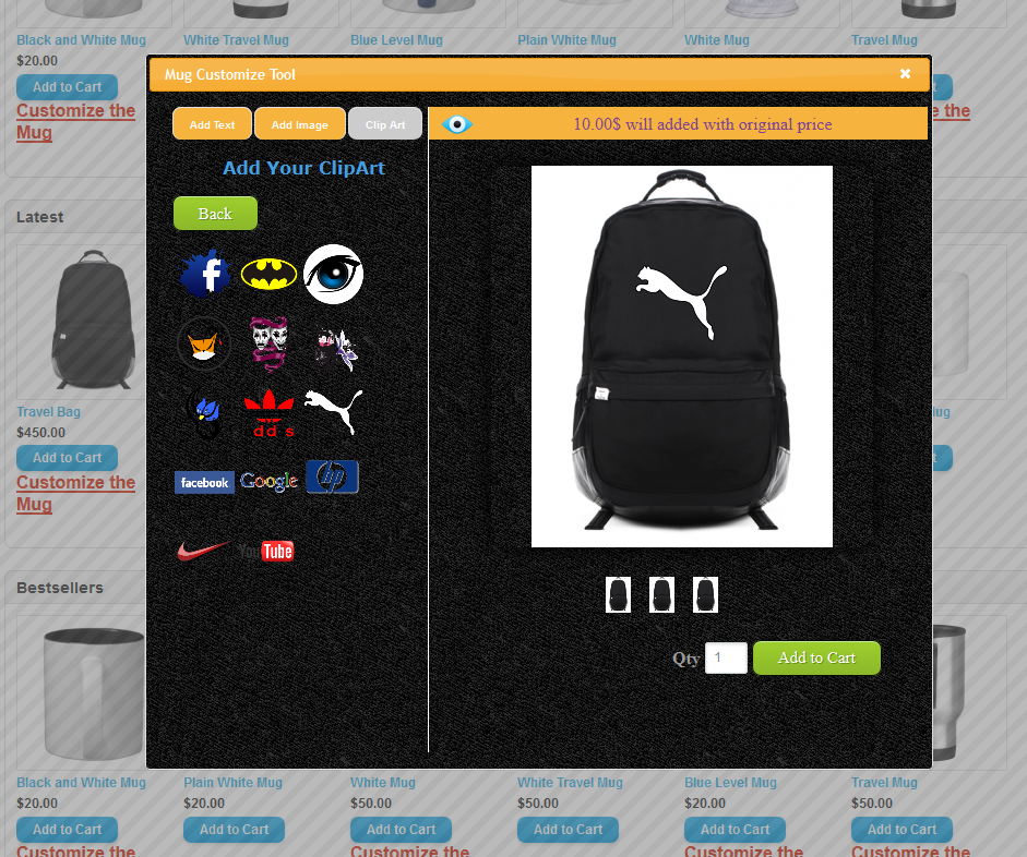 Mug Design and Custom Printing Module for OpenCart - 12
