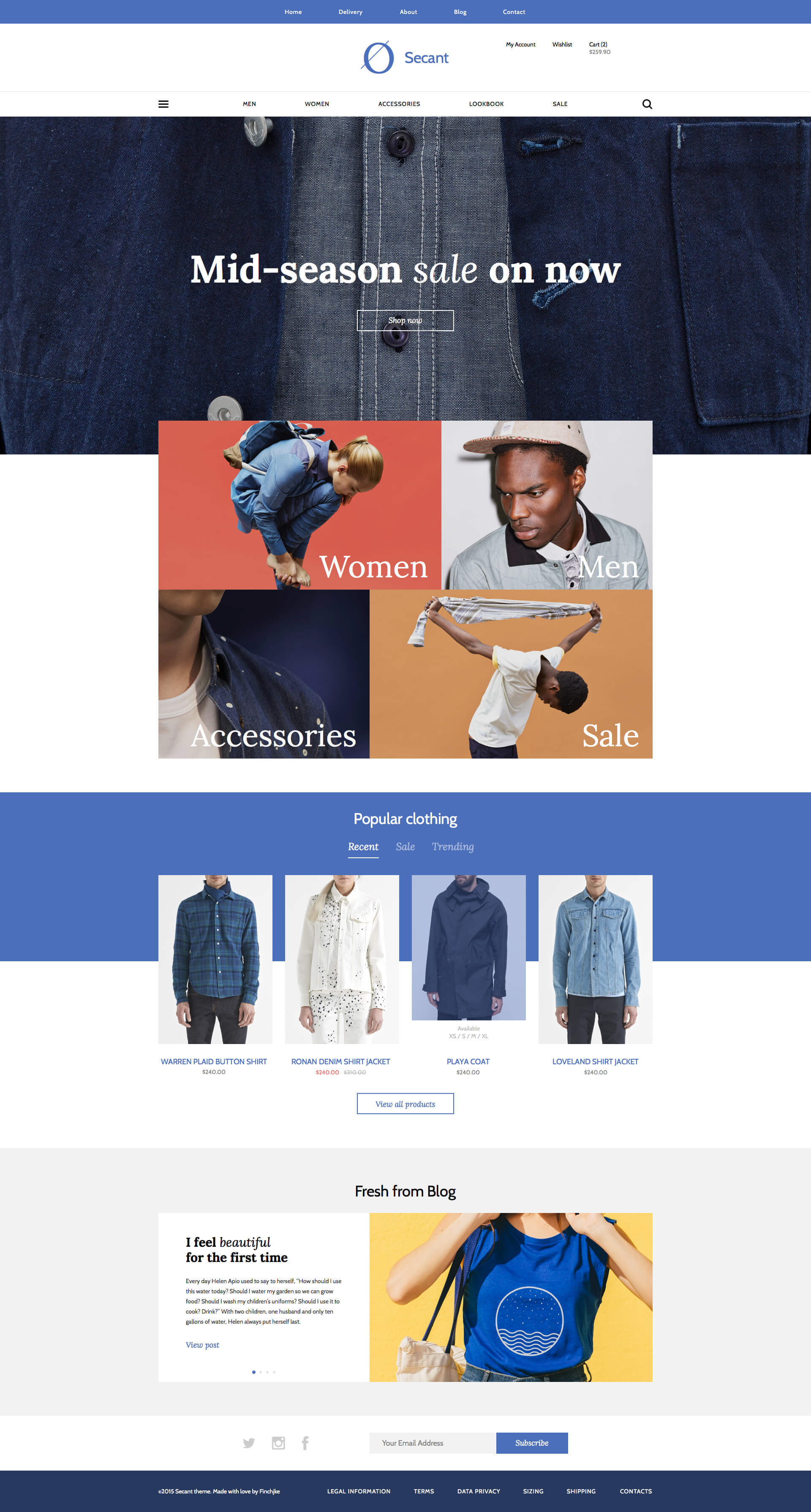 Secant | eCommerce Sketch template - 1