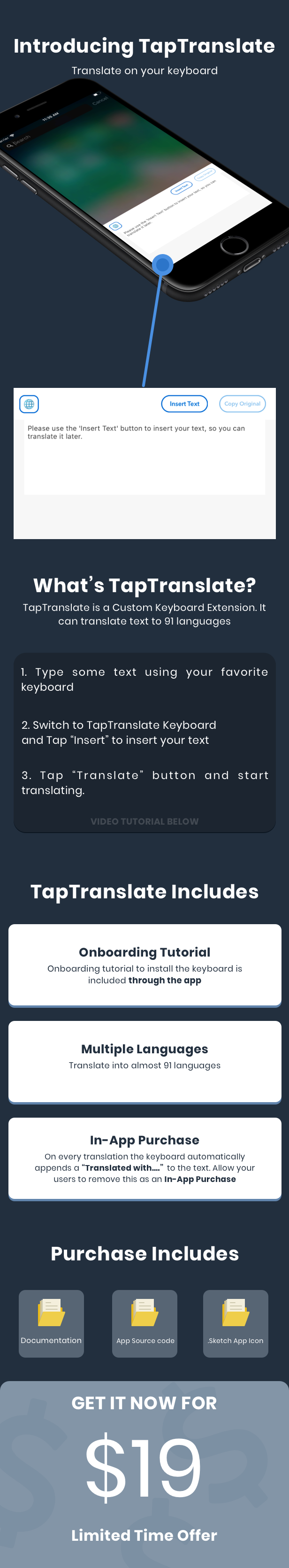 TapTranslate - Translator Keyboard Template [iOS- Swift] - 1