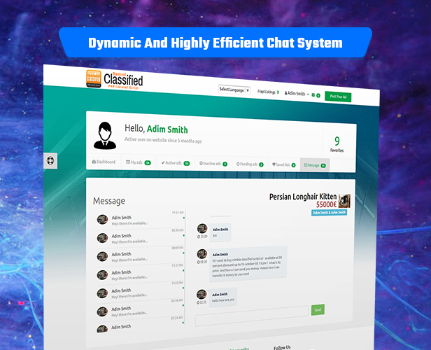 Dynamic and highly efficient live chat system Nimble classified ads script php and laravel geo classified advertisement cms