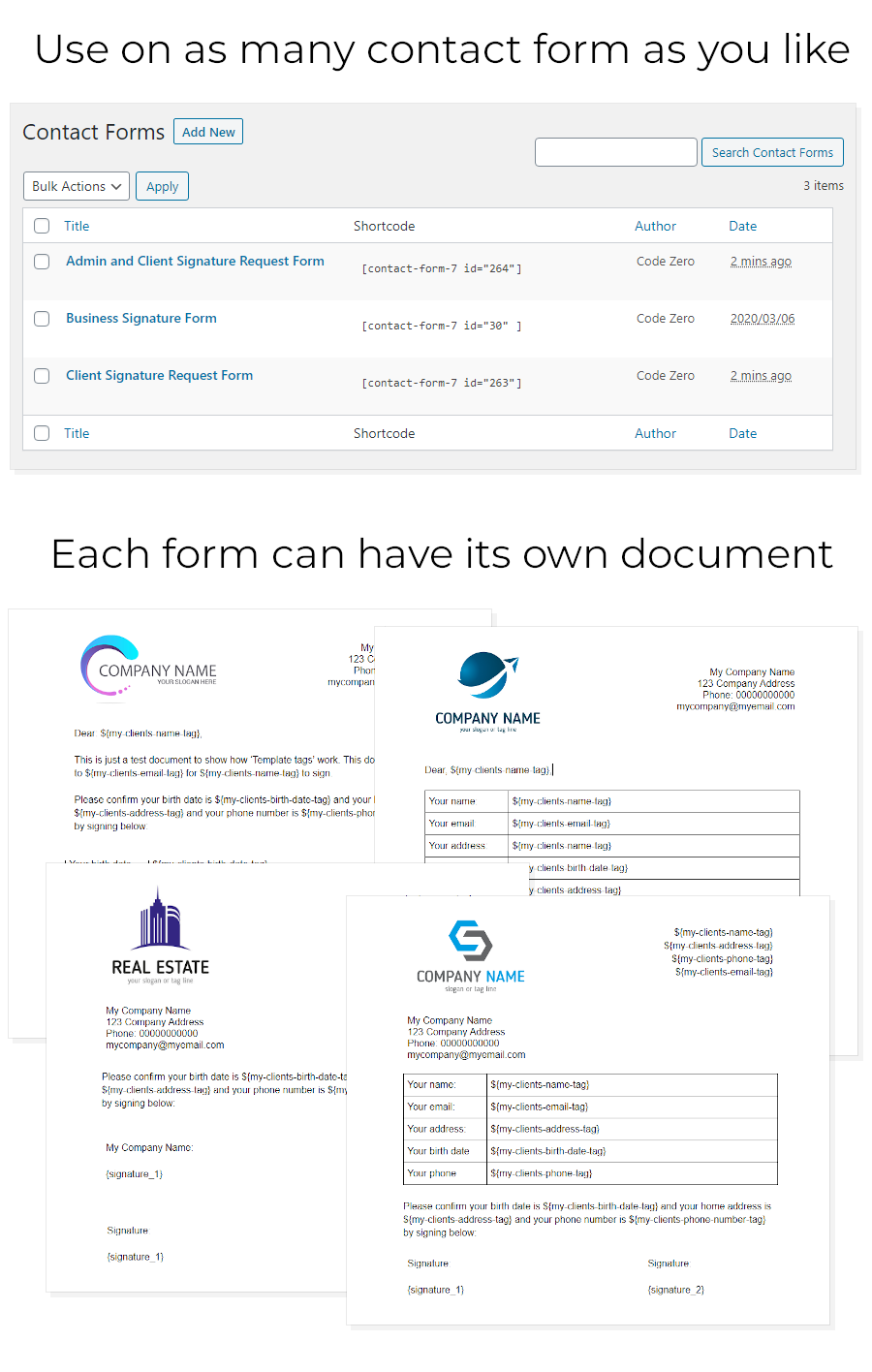 Contact Form 7 Docusign Envelope Creator for WordPress - 5