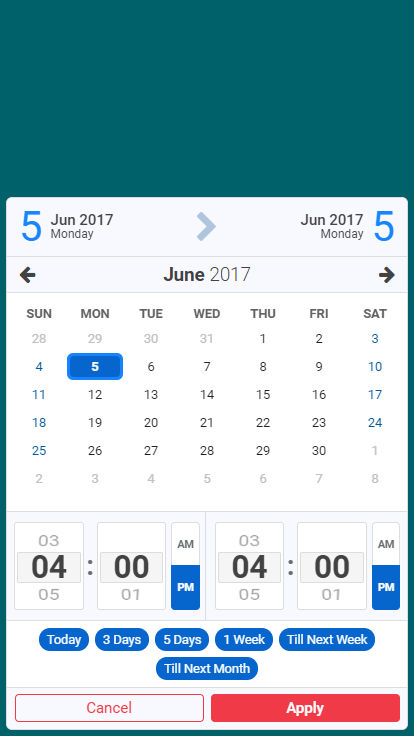 Calentim - Date Time Range Picker - 4