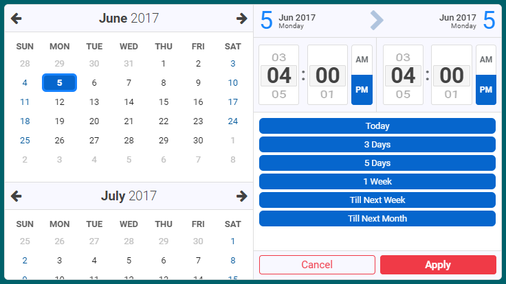 Calentim - Date Time Range Picker - 5