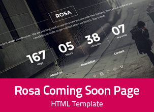 Rosa - Responsive Coming Soon Template 