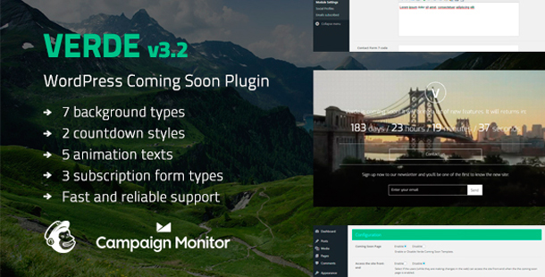 Verde - Responsive WordPress Coming Soon Plugin