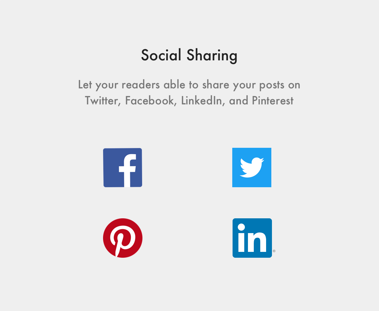 Sinai Ghost Theme Social Media Sharing (Twitter, Facebook, LinkedIn, and Pinterest)