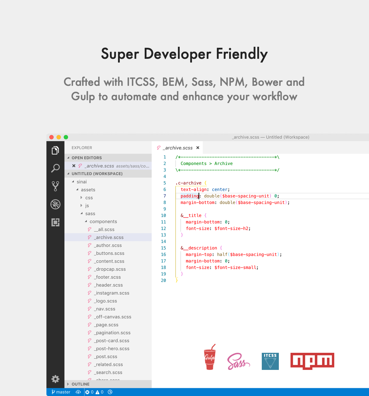 Sinai Ghost Theme Developer Friendly (Gulp, ITCSS, Sass, NPM, Bower)