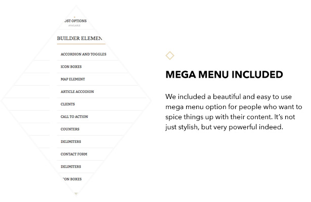 Mega menu included