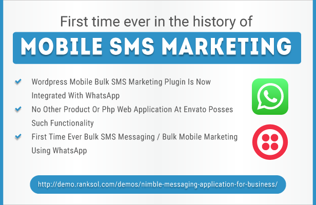 Wordpress mobile sms marketing is been integrated with what's app api - Upto 50% Off For A Limited Time Only - By Promotion King A web design development company and a top notch effective solutions provider company
