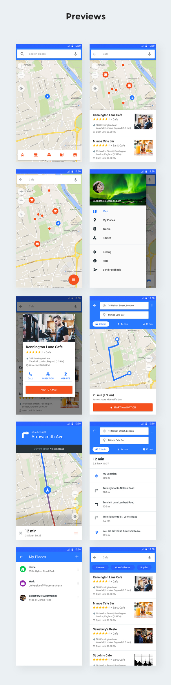 MapNavi - Maps & Navigation UI KIT for Sketch - 3