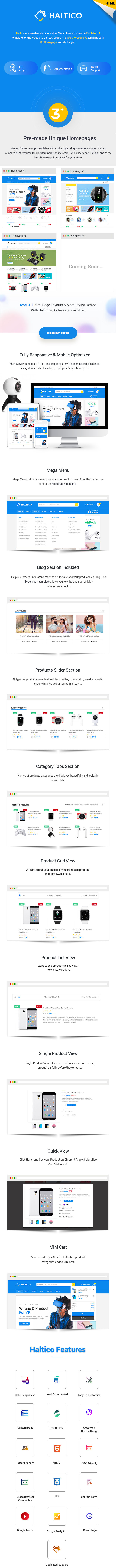 Haltico - Mega Store eCommerce Bootstrap 4 Template + RTL - 1