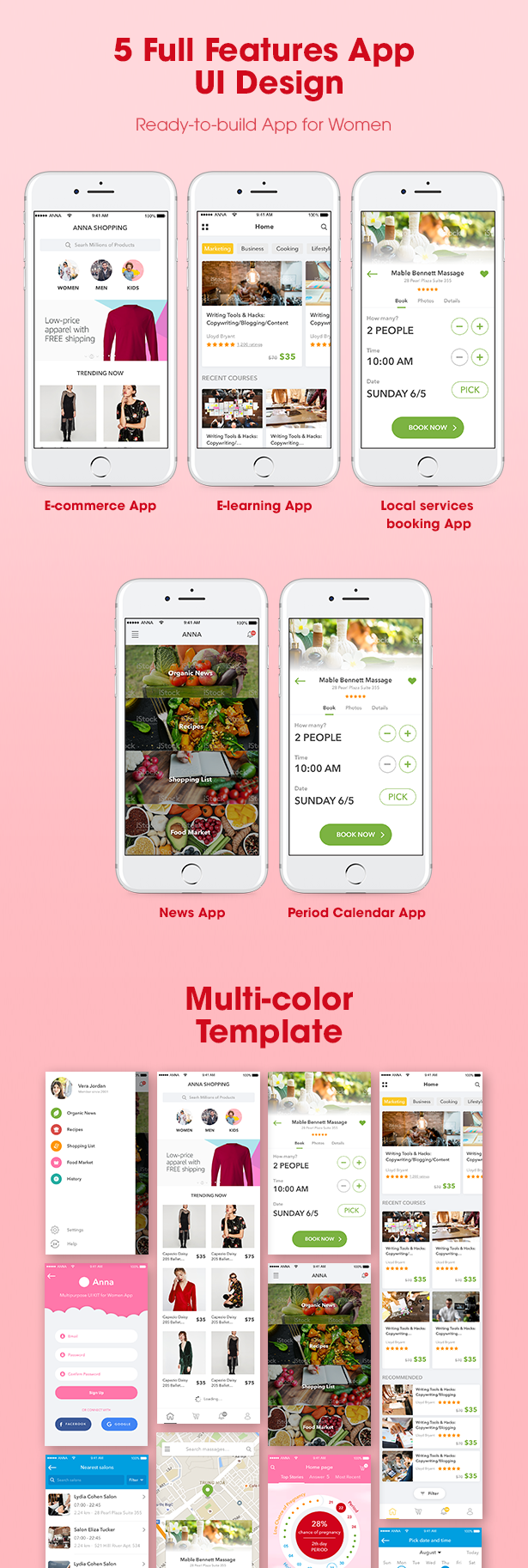 Anna | Women Mobile App UI Pack - 2