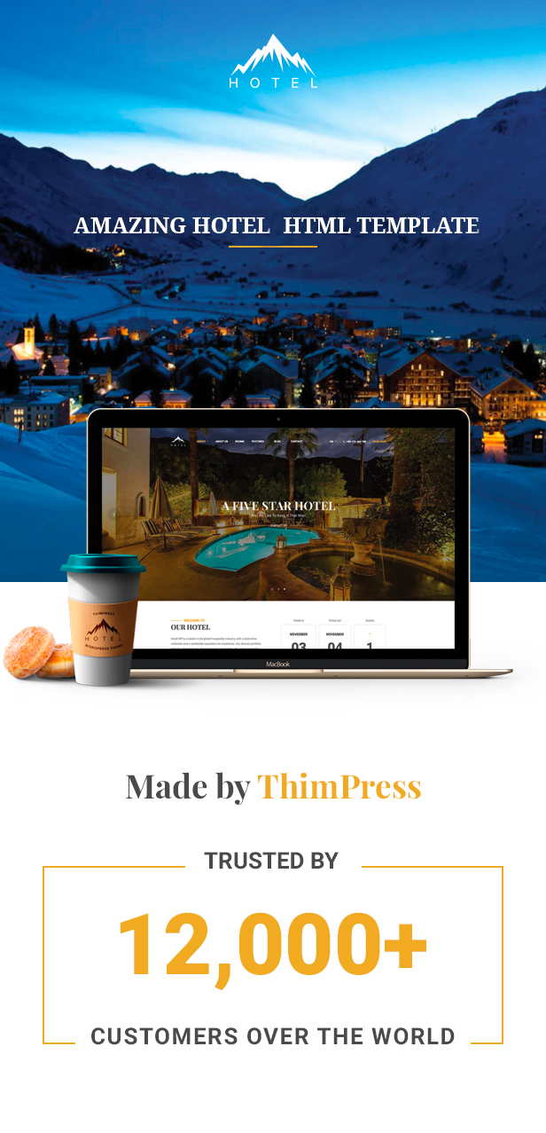 Hotel WordPress theme - Trusted by 12k customers