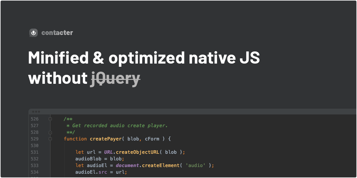 Minified & optimized native JS without jQuery