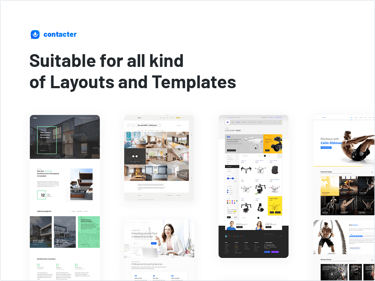 Suitable for all kind of Layouts and Templates