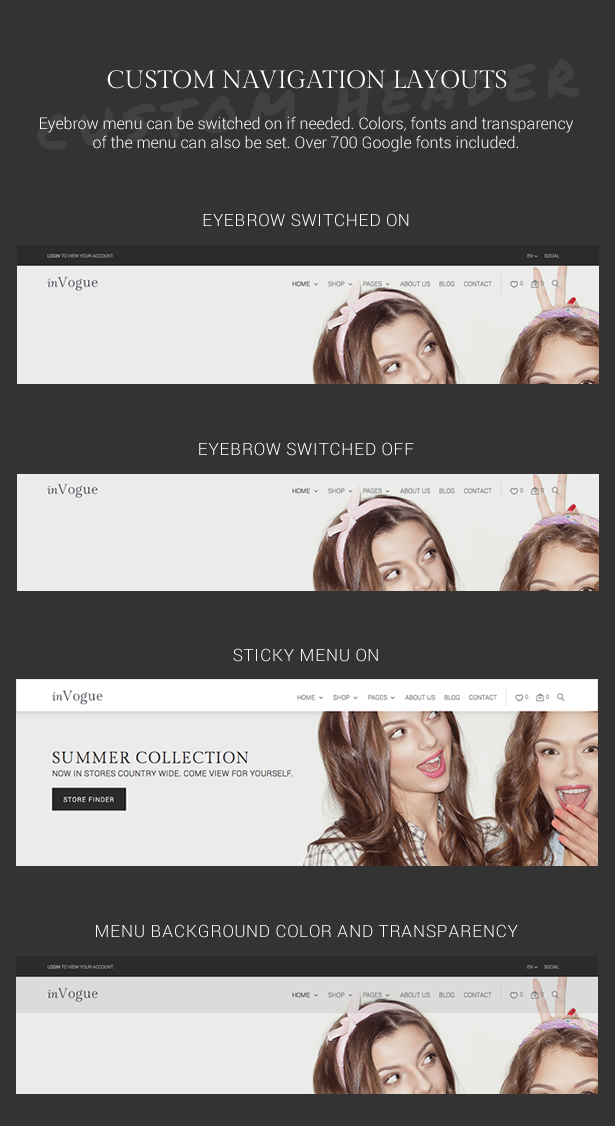 inVogue - WordPress Fashion Shopping Theme - 11