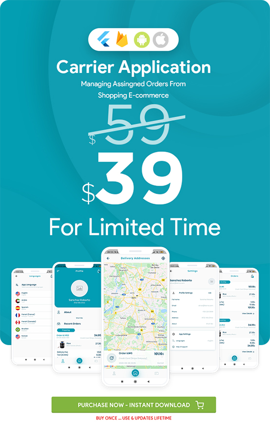 Carrier For E-Commerce Flutter App - 2