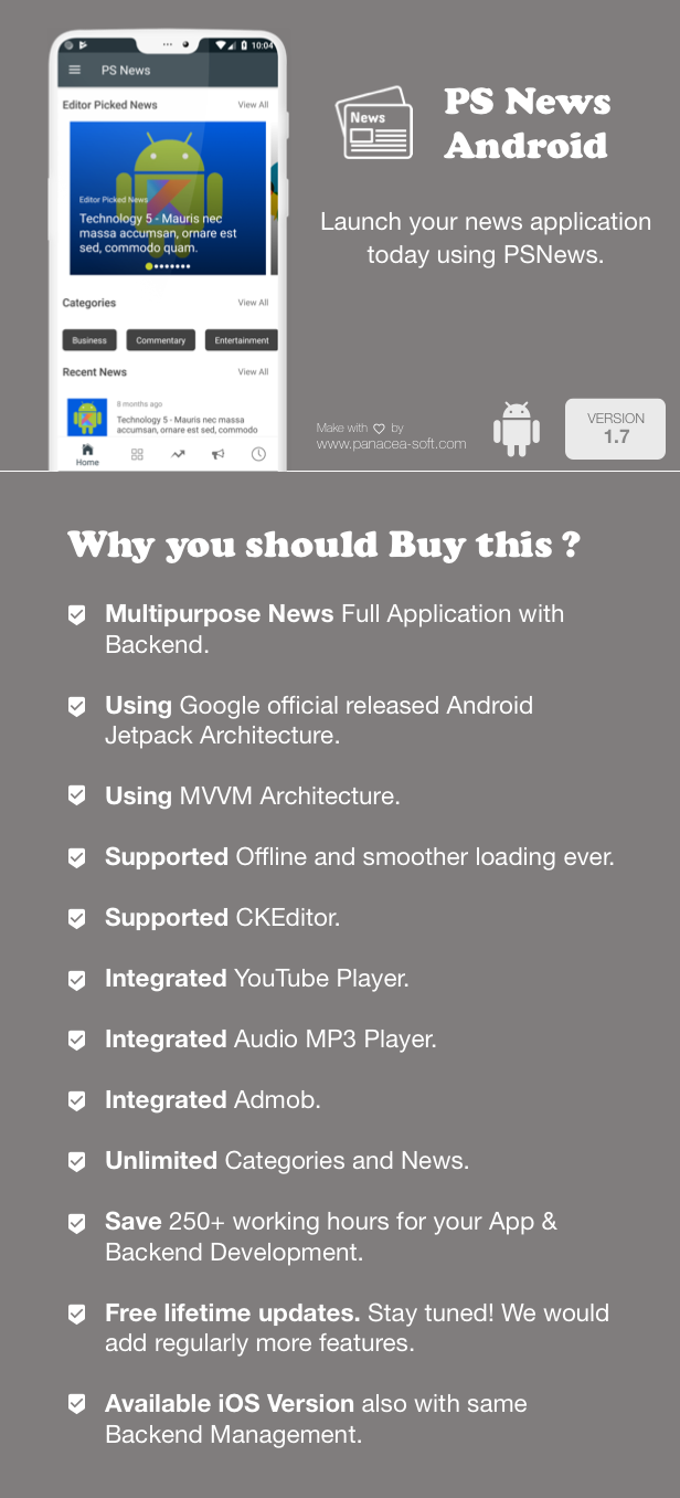 PSNews (Multipurpose Android News Application With Google Material Design) v1.7 - 2
