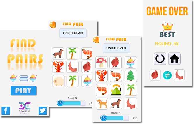 Find Pairs - HTML5 Game (CAPX) - 1