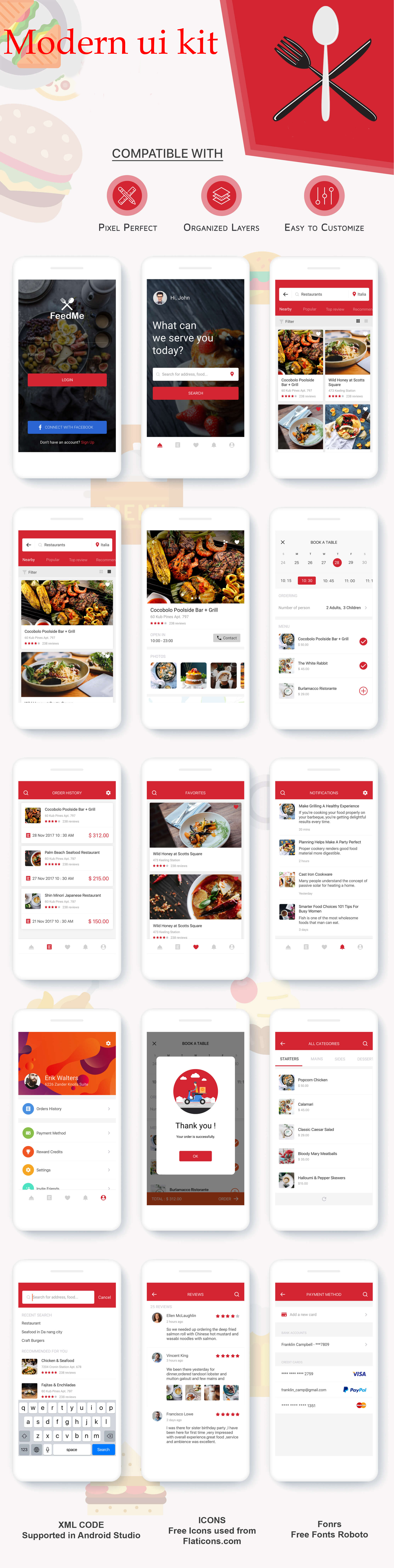 modern android restaurant ui design - 1