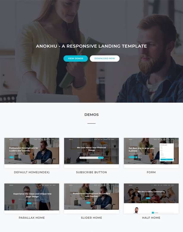 Anokhu - Responsive Landing Page Template - 1