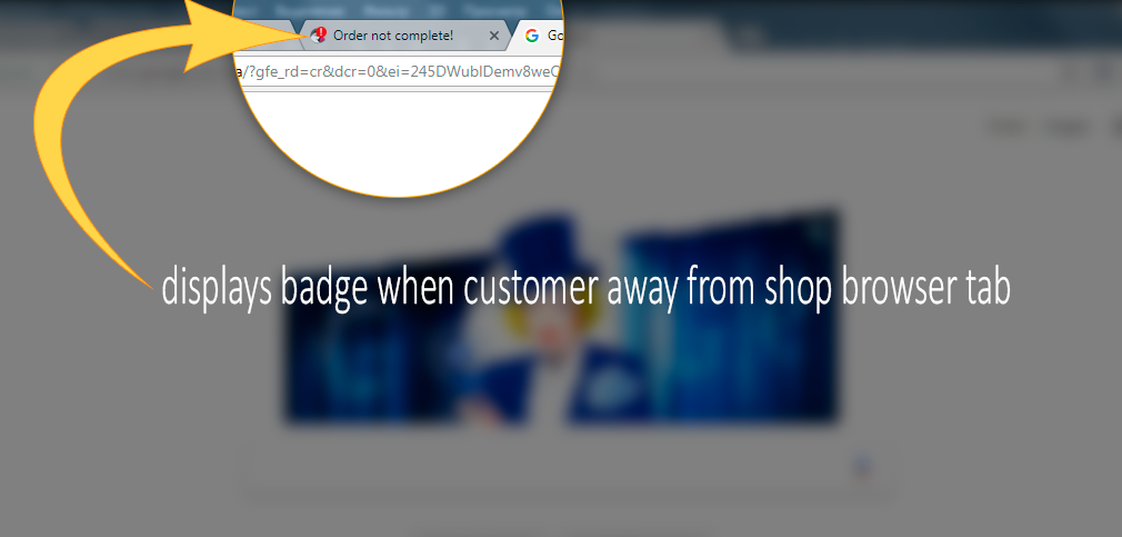 Browser tab wickedge notification - cart reminder