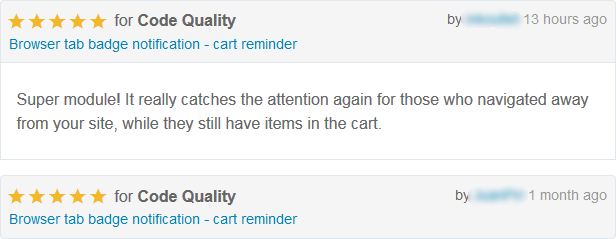 Browser tab wickedge notification - cart reminder - 1