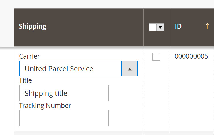 Add tracking number for shipment