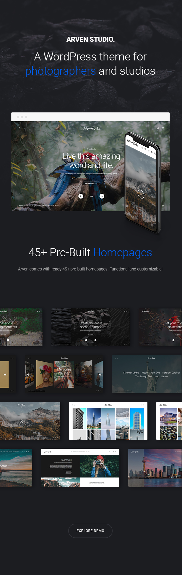 WordPress photography theme