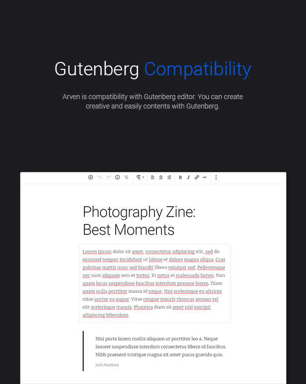 WordPress photography theme