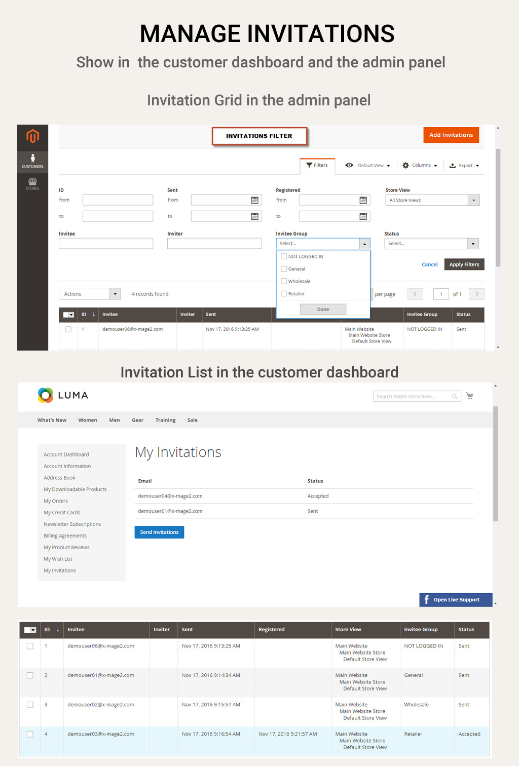 Magento 2 Customer Invitations - 2