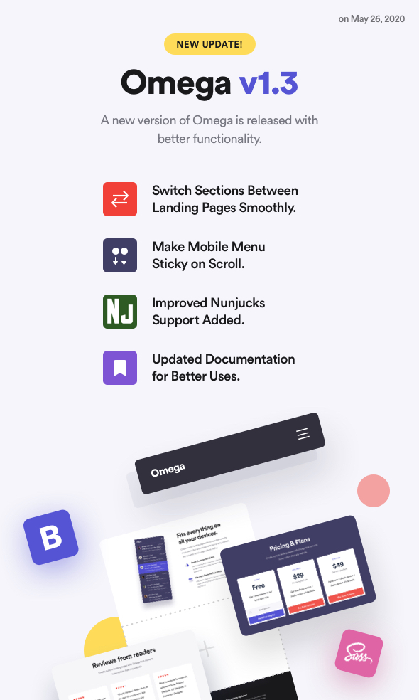 Omega - Landing Page Template for SaaS, Startup & Agency - 1