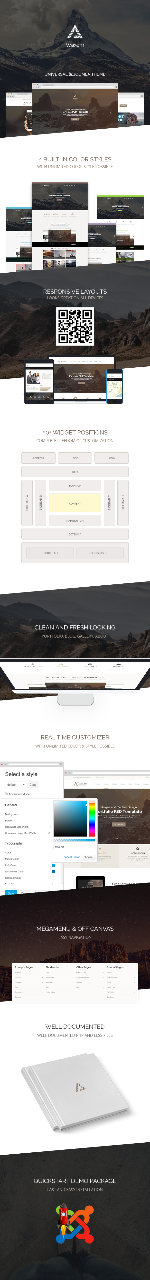 Waxom — Clean and Universal Responsive Joomla Template  - 1