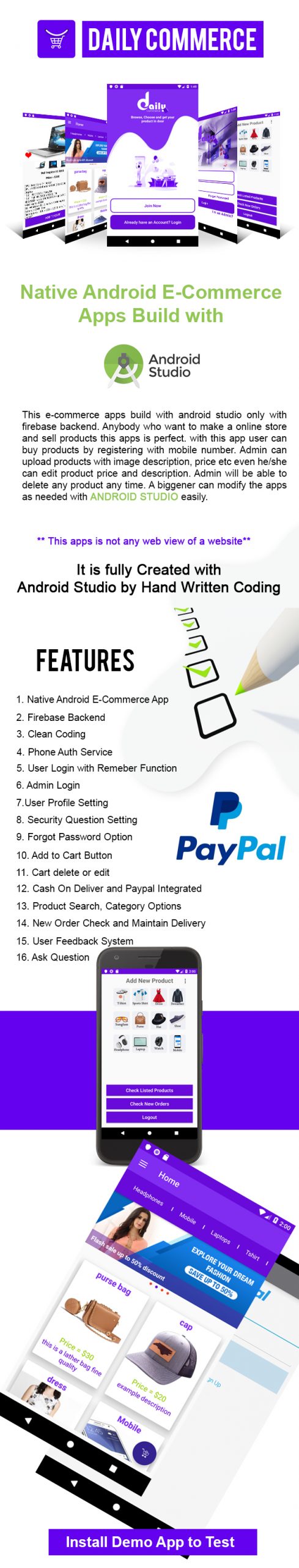 DailyCommerce Android Ecommerce Apps with Firebase Backend - 1