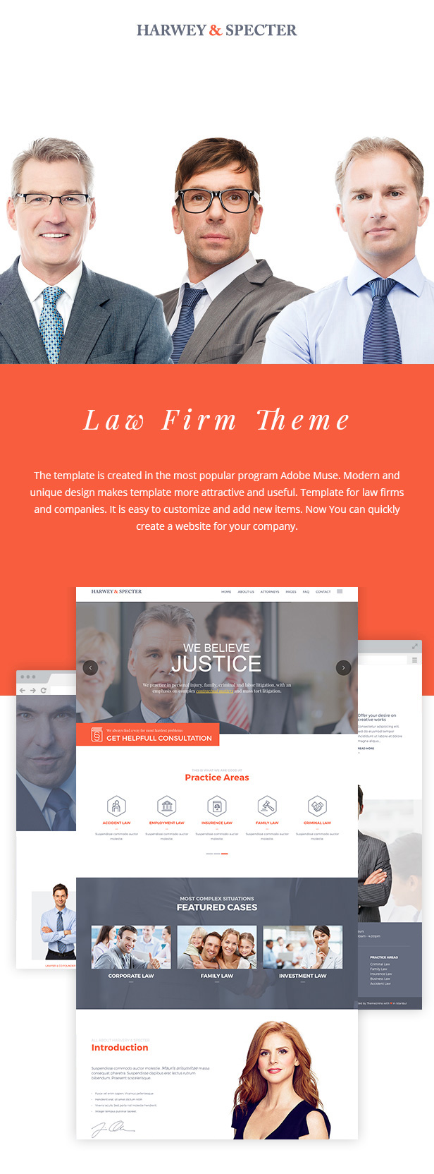 Harvey & Specter | Law Firm Muse Template Premium