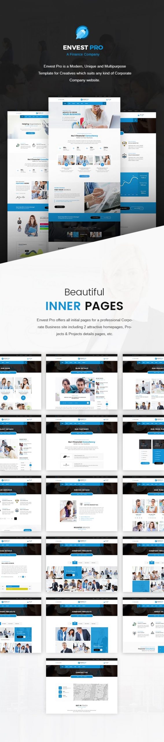 Envest Pro - Corporate Adobe Muse Template - 1