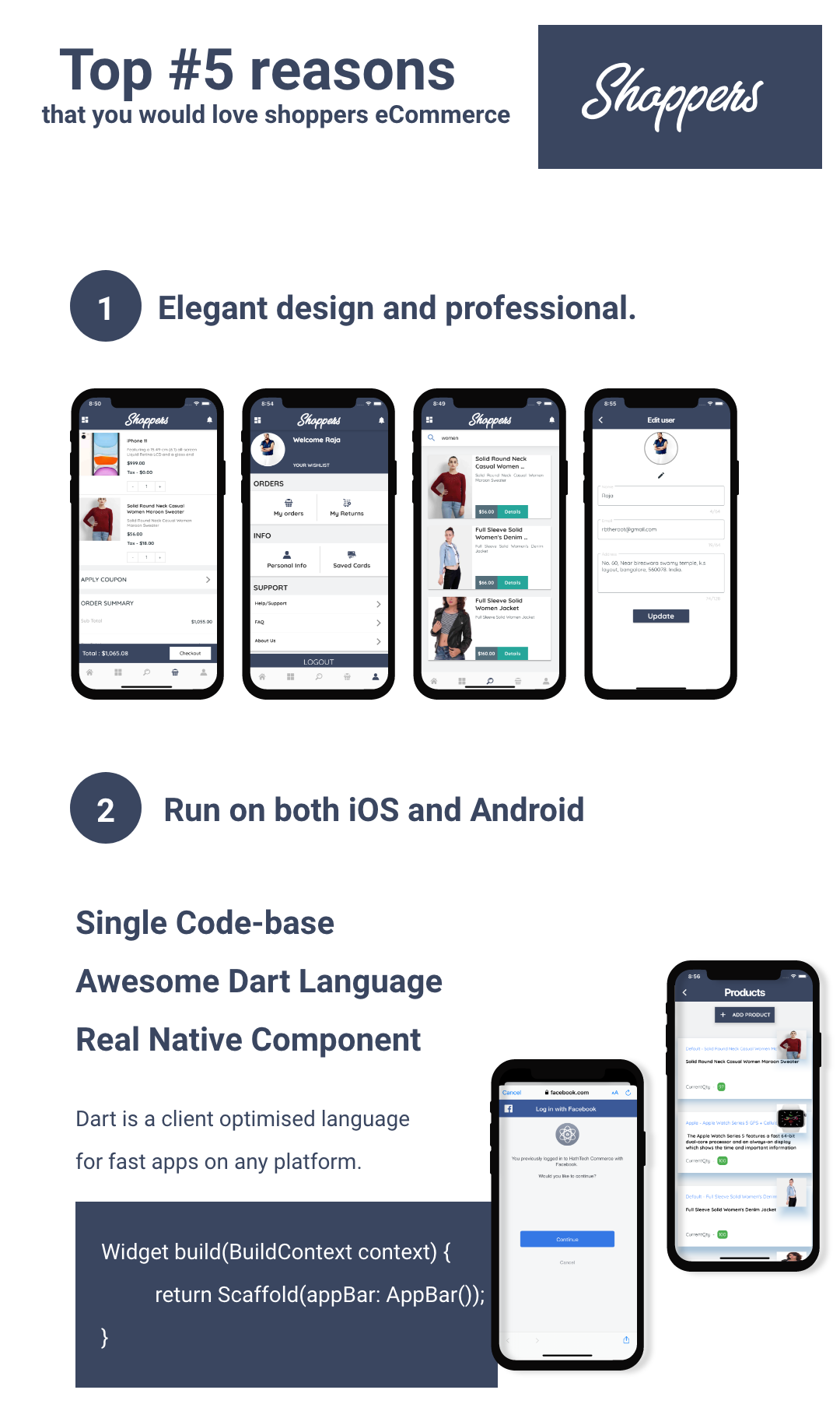 Shoppers - Flutter E-Commerce App using Firebase, Stripe, Razorpay and Flutter - 3