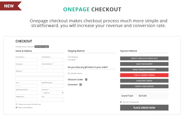 Supershop - Onepage checkout